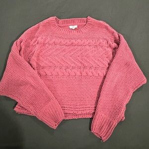 Entro Cropped Pink Sweater